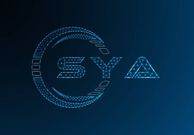 SYA düşük poli harfli logo vektör tasarımı. SYA düşük polyester logo tasarımı. Düşük polyester logo.