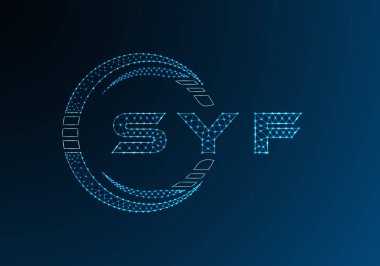 SYF düşük poli harfli logo vektör tasarımı. SYF düşük poli logo tasarımı. Düşük polyester logo.