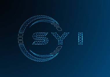 Syl düşük poli harfli logo vektör tasarımı. SYI düşük polyester logo tasarımı. Düşük polyester logo.