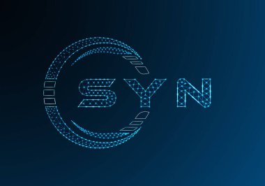 SYN düşük poli harfli logo vektör tasarımı. SYN alt poli logo tasarımı. Düşük polyester logo.