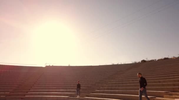 Bellezza Coppia Ballerini Teatro All Aperto Alla Luce Del Sole — Video Stock