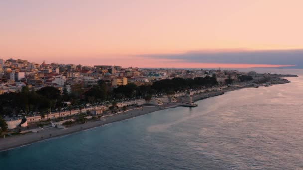 Paseo Marítimo Reggio Calabria Atardecer Italia — Vídeos de Stock