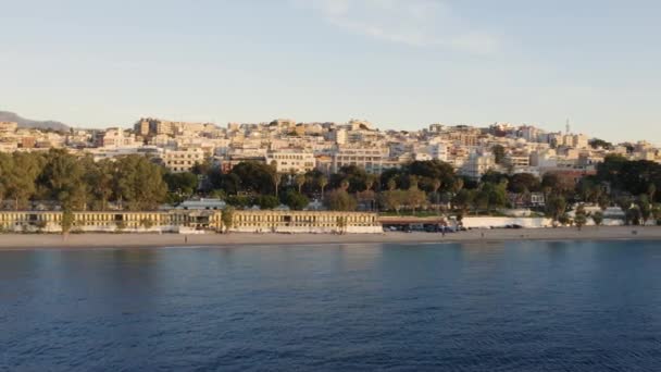 Paseo Marítimo Reggio Calabria Atardecer Italia — Vídeos de Stock