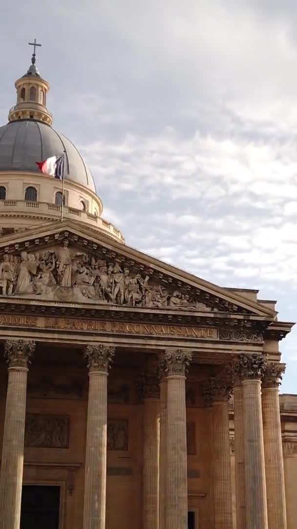 Paris França Circa Novembro 2019 Símbolo Panteão Hiper Lapso — Vídeo de Stock