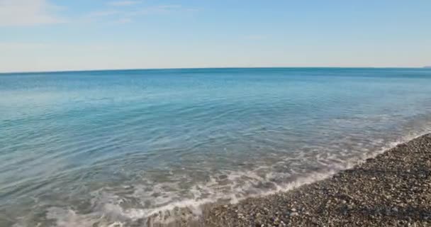 Vistas Panorámicas Del Mar Ondulado Playa Calabria — Vídeos de Stock