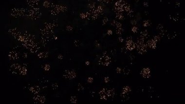 Gece gökyüzü partisinde düğün gösterisi için havai fişekler..