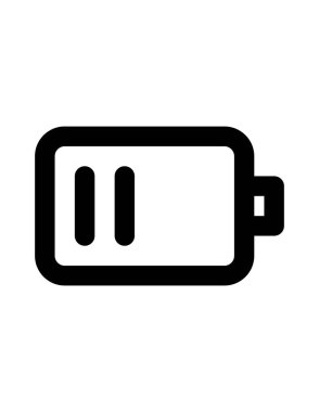 Batarya ikonu vektörü. beyaz arkaplanda düz siyah resim