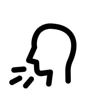 Basit tasarımda öksürük simgesi. Vektör illüstrasyonu