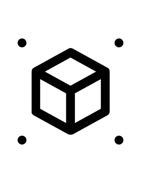 Küp simgesinin vektör illüstrasyonu