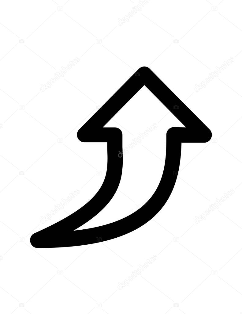 arrow sign line vector icon.