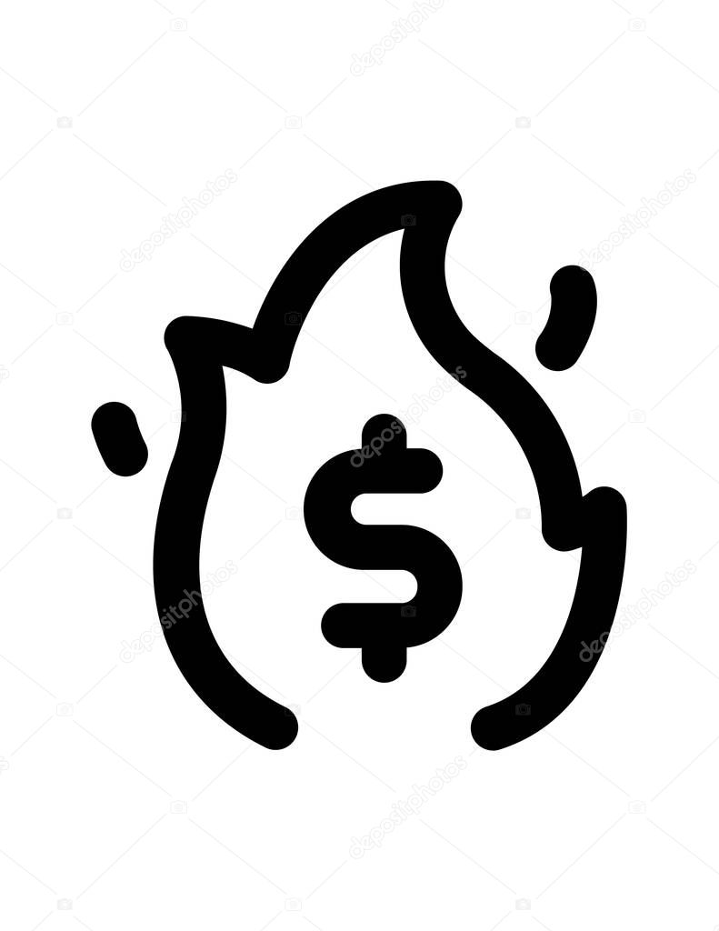 dollar sign icon, vector illustration