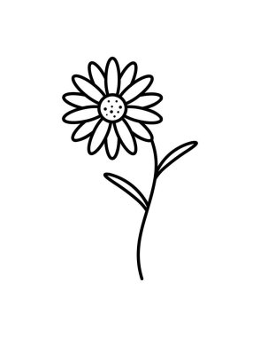 Çiçek ikonu. Web için papatya vektörü resim çizimi