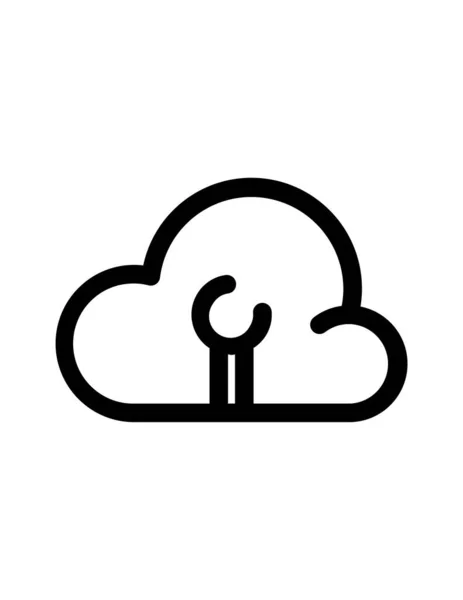 Ícone Vetor Computação Nuvem —  Vetores de Stock