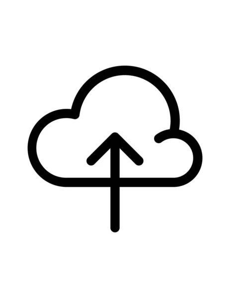 Ícone Vetor Linha Computação Nuvem —  Vetores de Stock