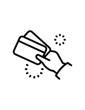 el ele tutuşan kredi kartı simgesi