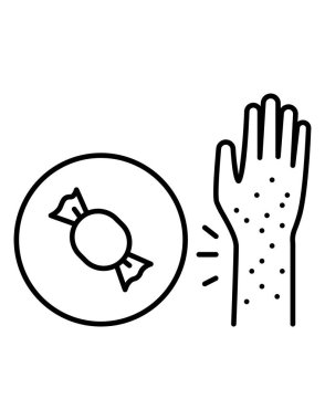 İnsan eli ile Alerji simgesinin vektör çizimi