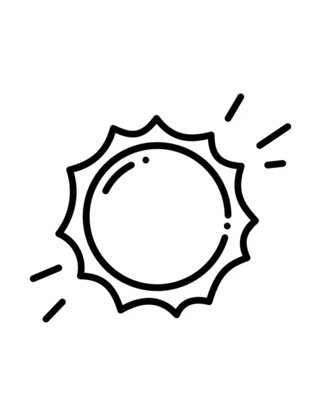 Sonnensymbol Schwarzen Stil Isoliert Auf Weißem Hintergrund Sommer Symbol Vektor — Stockvektor