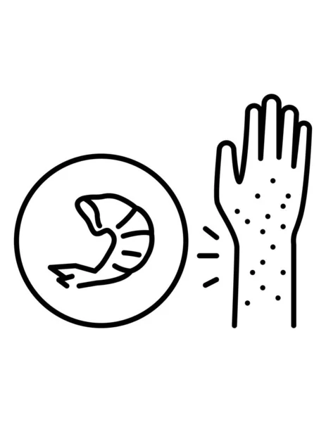 Διανυσματική Απεικόνιση Της Εικόνας Αλλεργία Ανθρώπινο Χέρι — Διανυσματικό Αρχείο