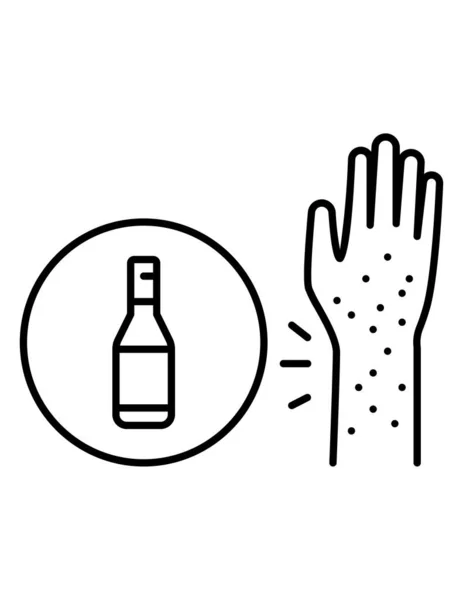 Ilustracja Wektorowa Ikony Alergii Ludzką Ręką — Wektor stockowy