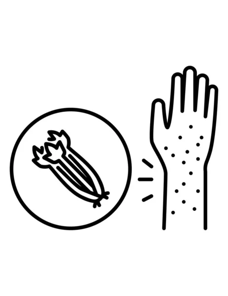 Ilustrasi Vektor Dari Ikon Alergi Dengan Tangan Manusia - Stok Vektor
