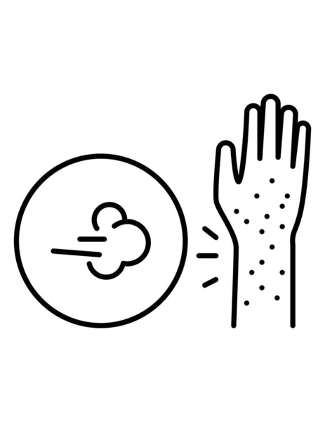 İnsan eli ile Alerji simgesinin vektör çizimi