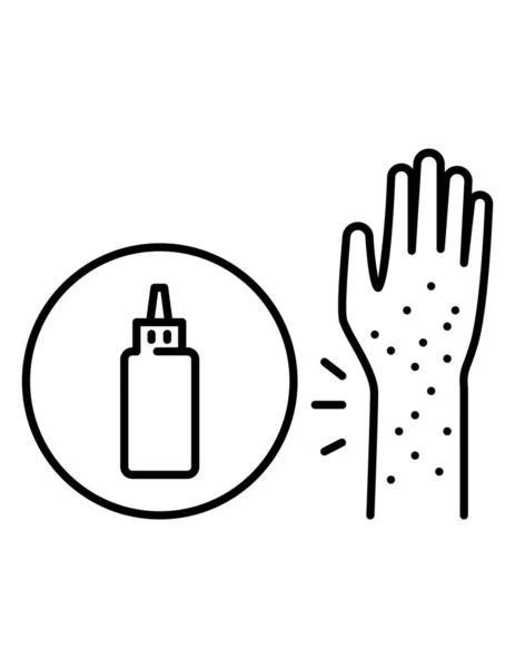 Ilustracja Wektorowa Ikony Alergii Ludzką Ręką — Wektor stockowy