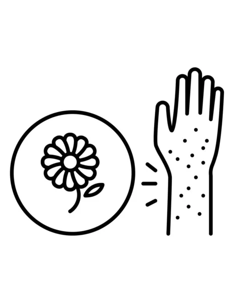Ilustrasi Vektor Dari Ikon Alergi Dengan Tangan Manusia - Stok Vektor