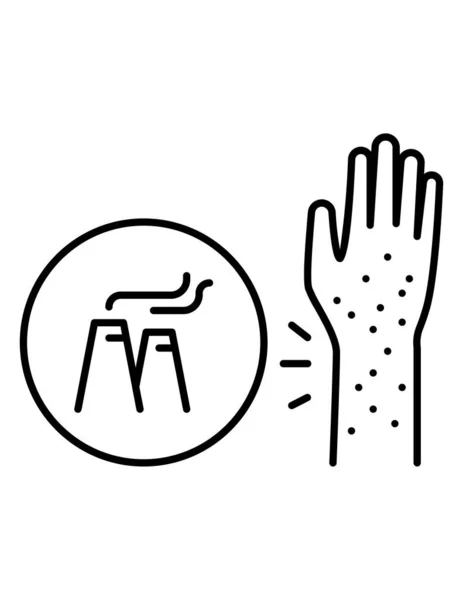 Διανυσματική Απεικόνιση Της Εικόνας Αλλεργία Ανθρώπινο Χέρι — Διανυσματικό Αρχείο
