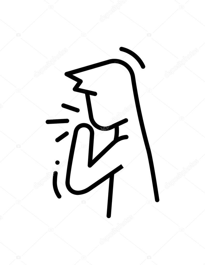 hand drawn vector illustration of cough