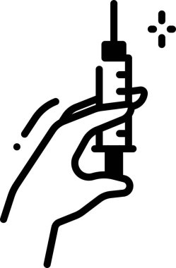 Aşı çizgisi vektör simgesi.