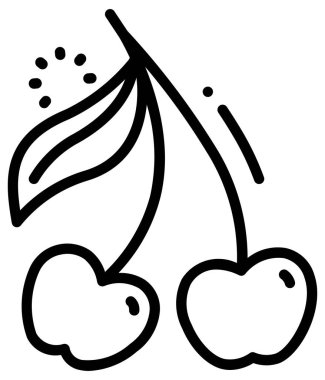 beyaz arkaplanda kiraz vektörü simgesi