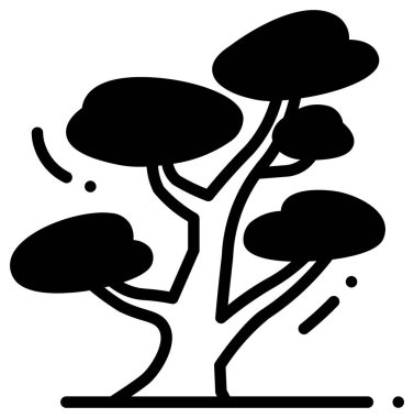 Bonsai ağaç simgesinin vektör illüstrasyonu