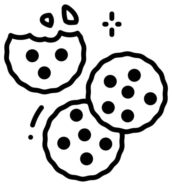 Icône Cookies Sur Fond Blanc — Image vectorielle