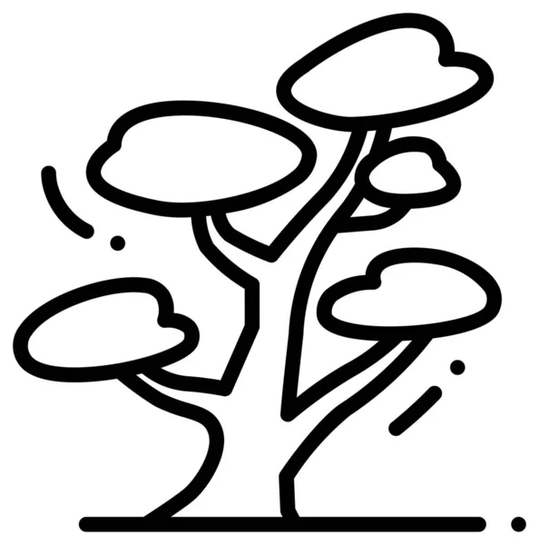 Vector Illustratie Van Bonsai Boom Pictogram Stockillustratie