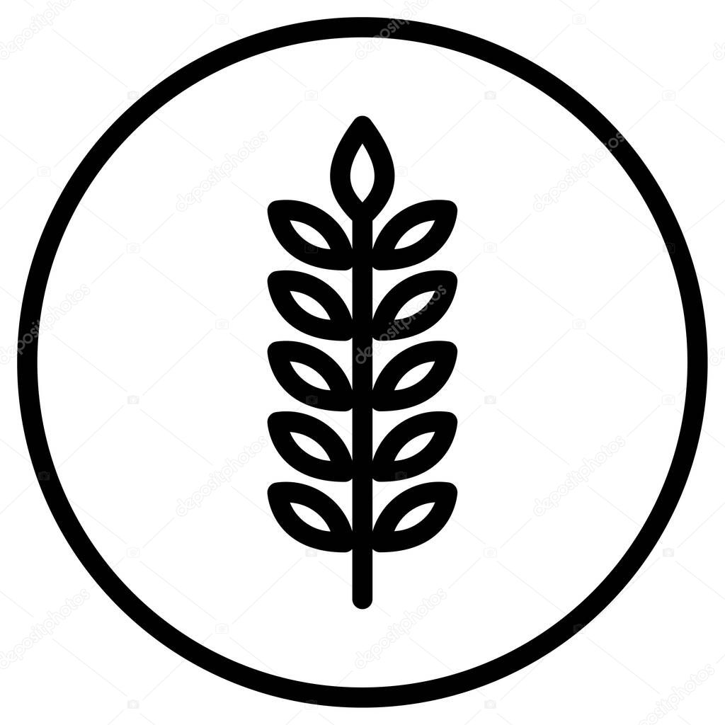 wheat icon vector, flat design