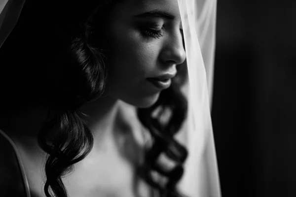Sinnliches Porträt der schönen Braut — Stockfoto