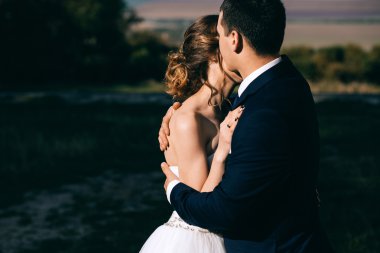 güzel newlyweeds çift portresi