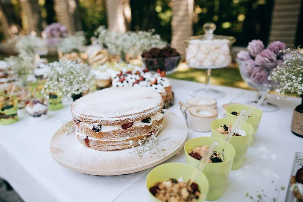 Delicious wedding reception candy bar