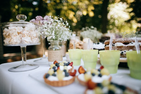 Delicious wedding reception candy bar — Stock Photo, Image