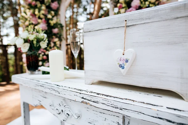 Décoration de boîte en bois de mariage rustique — Photo