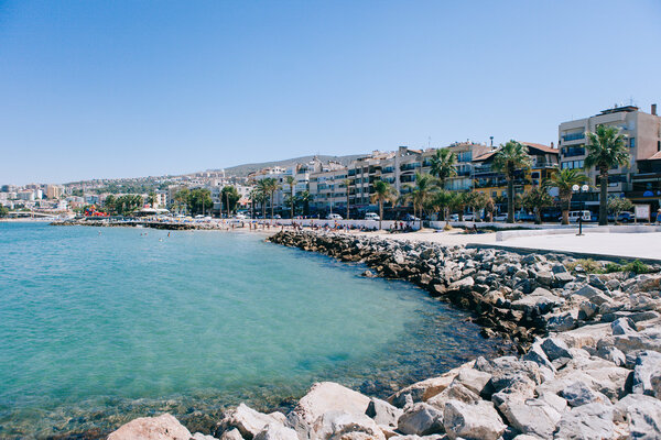 Bird Island in Kusadasi. Lighthouse.