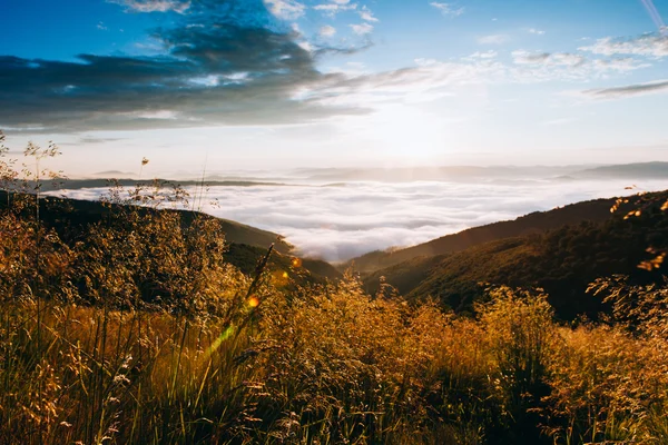 Lever de soleil dans les montagnes — Photo