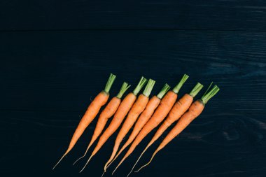 siyah arka plan üzerine genç havuç