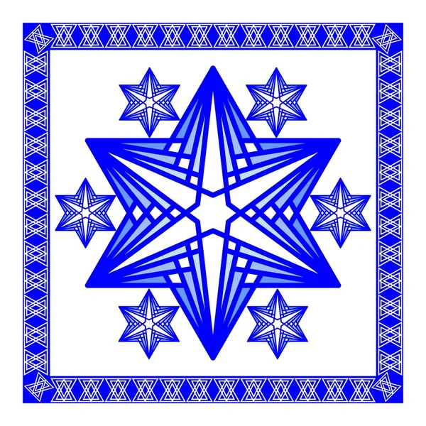 Star of David dekorasyon döşeme. Sadece mavi ve beyaz modern tasarım, eps10 vektör şekilleri oluşur. İsrail Ulusal renklerde dini motif çizgili Tema — Stok Vektör