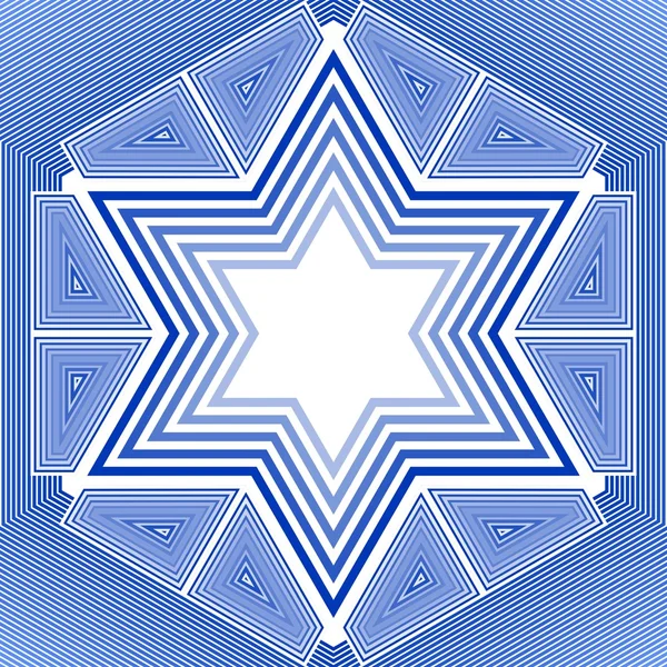 David estrella en el diseño azul y blanco. Israel símbolo nacional en el diseño del esquema . — Archivo Imágenes Vectoriales