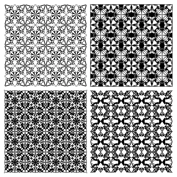 Набор черно-белых простых геометрических монолиновых узоров в стиле ар-деко — стоковый вектор