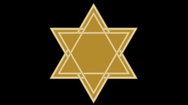 Animasyon için Yahudi yeni yılı - Rosh hashanah. Koyu arka plan, lüks vintage altın süsleme, altın David Star'da açın ışıkları, İbranice yazıt Shana tova