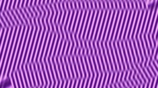 Похилі фіолетові і рожеві смуги змінюють напрямок в деяких областях, створюючи просторову 3d ілюзію рваної тканини . — стокове відео