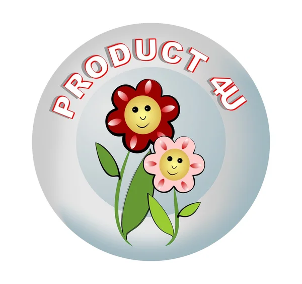 Etikett-Produktempfehlungen mit schönen Blumen — Stockvektor