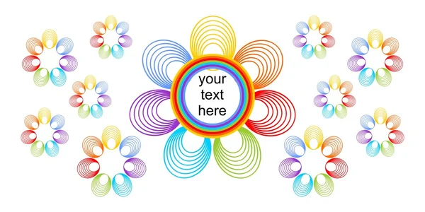 Brightly colored background with rainbow flowers — Stock Vector